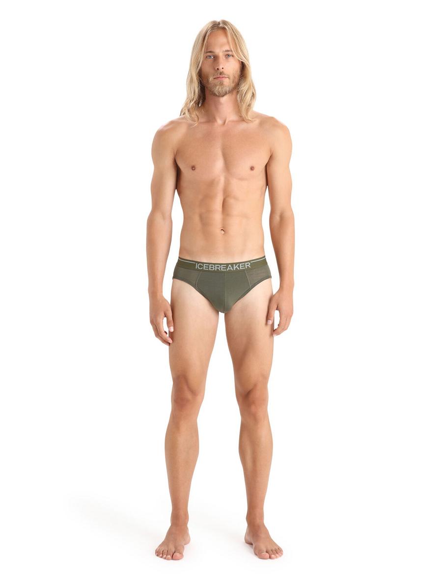 Icebreaker Merino Anatomica Briefs Férfi Fehérnemű Olivazöld | HU 1297LISH